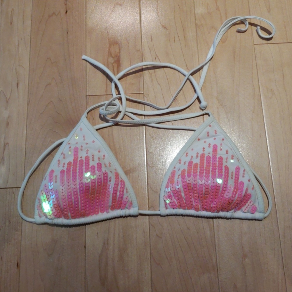 Victoria's secret swim, lined triangle top,sequins